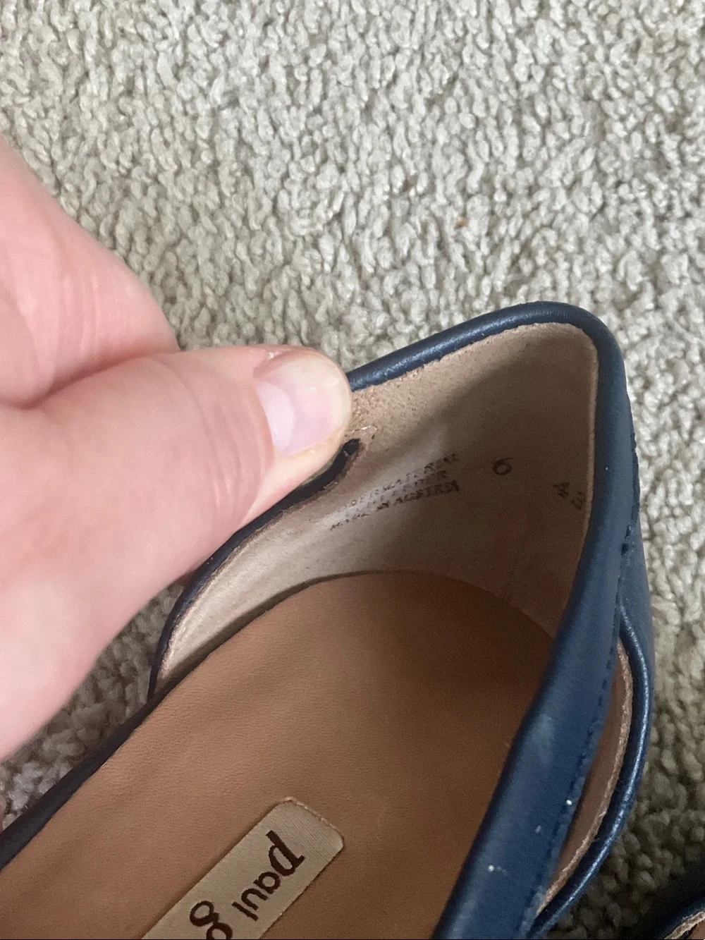 Paul Green Navy Pointed Slingback Flats